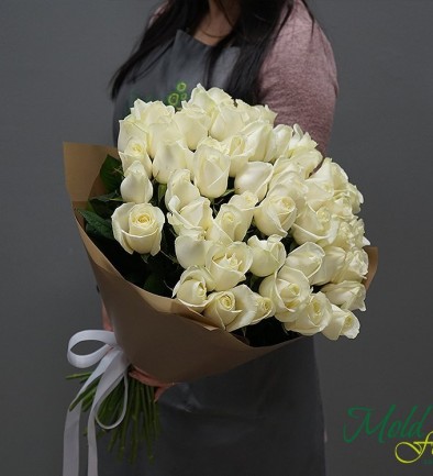51 Белая роза голландская 50-60 см Фото 394x433